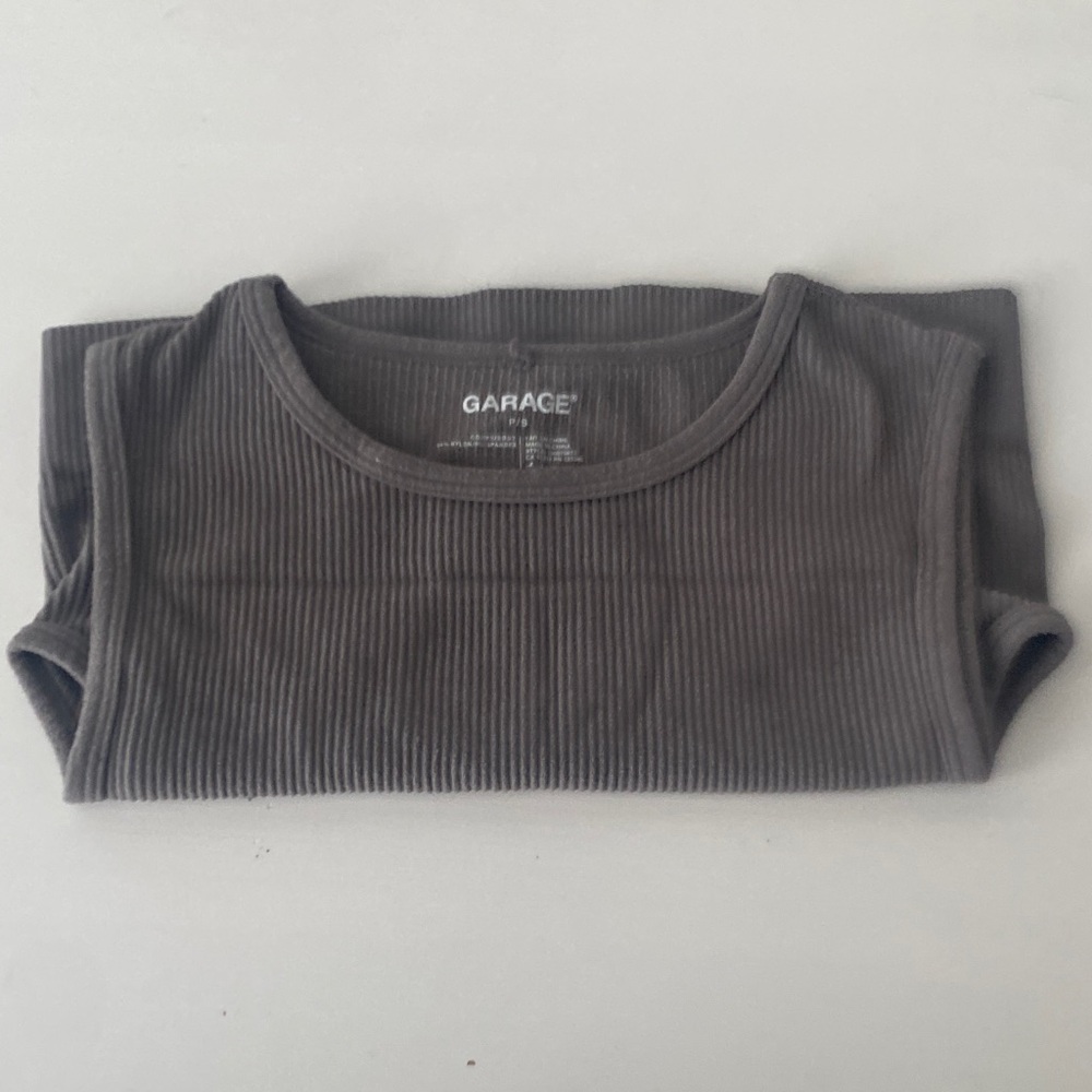 Garage Charcoal Ribbed Tank Top - Picture 4 of 4